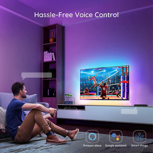 Ambient Tv LED light kit with voice control