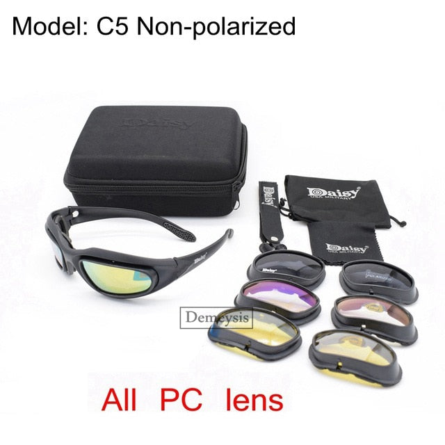 Daisy Tactical Polarized Glasses Military Goggles Army Sunglasses with 4 Lens Original Box Men Shooting Hiking Eyewear Gafas